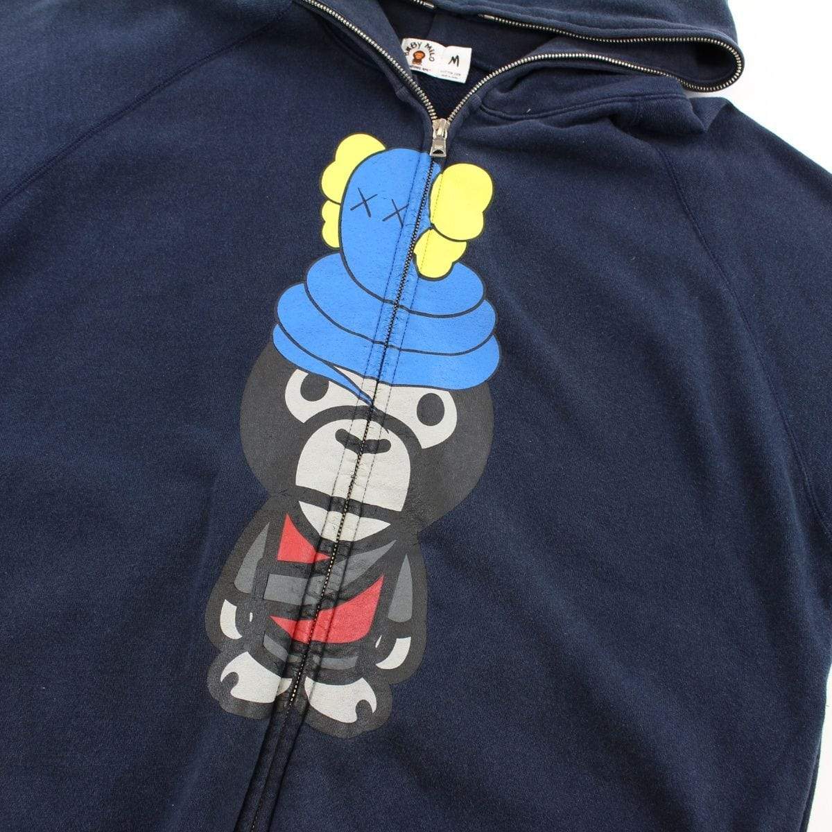 Bape x Kaws Baby Milo Full Zip Hoodie Navy - SaruGeneral