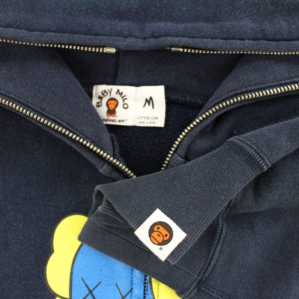 Bape x Kaws Baby Milo Full Zip Hoodie Navy - SaruGeneral