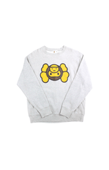 Pull ras du cou Bape x Kaws Baby Milo avec logo tête de bébé, gris