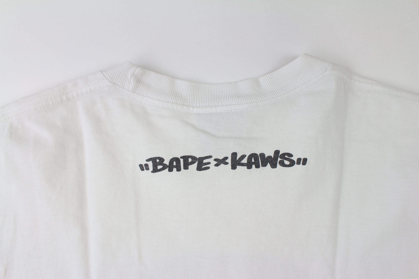 Bape x Kaws Black Big Ape Logo Tee White - SaruGeneral