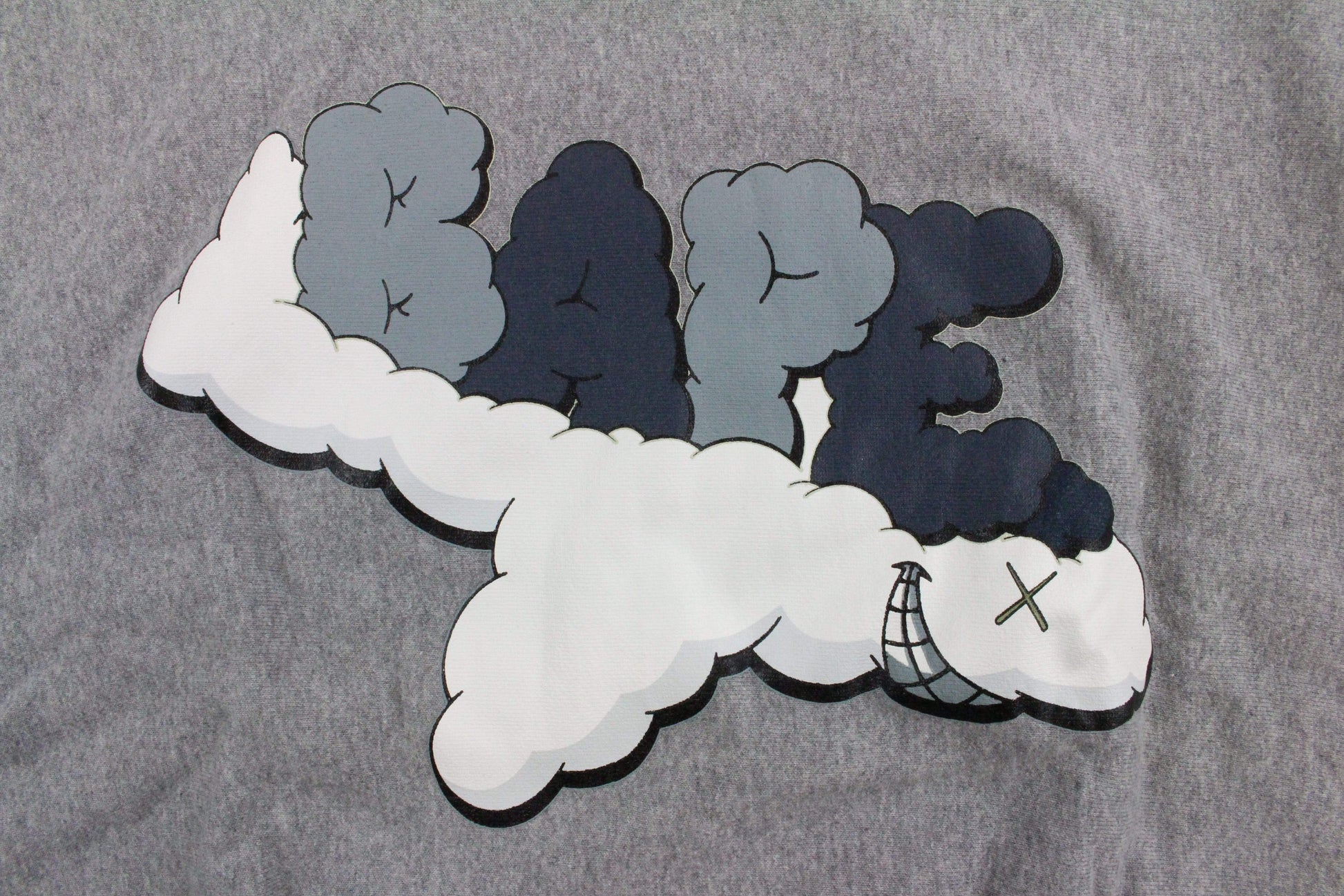 Bape x Kaws Cloud Plane Crew Grey - SaruGeneral