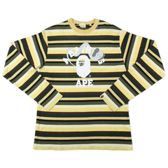 Bape x Kaws College Logo yellow Striped LS