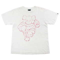 T-shirt Bape x Kaws Pink Camo Chum Blanc