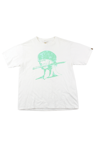 T-shirt Bape x One Piece vert camouflage Zoro blanc