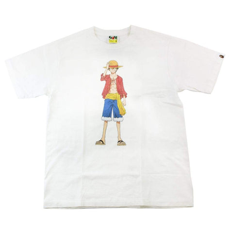 T-shirt Luffy Bape x One Piece blanc
