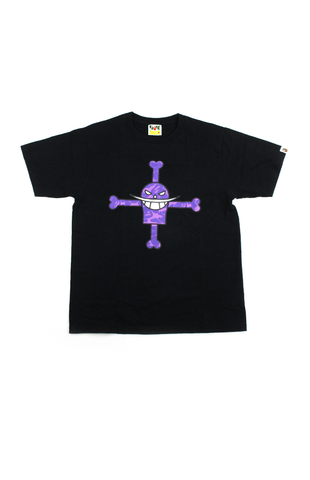 T-shirt camouflage violet croisé Bape x One Piece noir