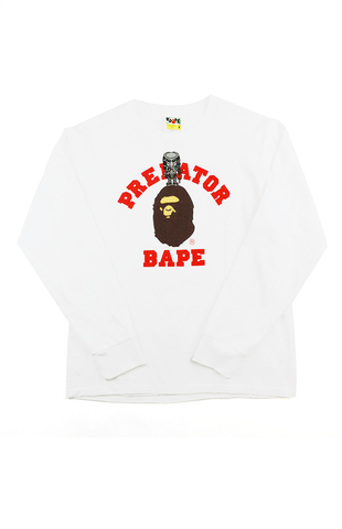 Bape x Predator College Logo LS Blanc
