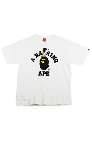 T-shirt Bape x Snoopy College Logo Blanc