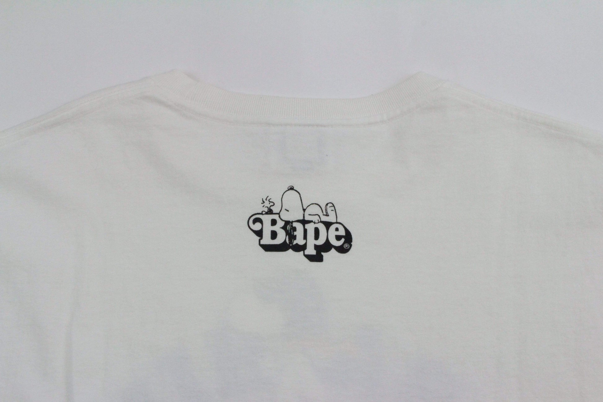 Bape x Snoopy College Logo Tee White - SaruGeneral