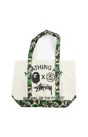 Sac fourre-tout camouflage vert Bape x Stussy 1st Tan