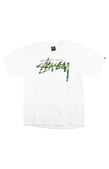 T-shirt camouflage vert ABC Bape x Stussy blanc