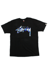 T-shirt camouflage ABC bleu Bape x Stussy noir