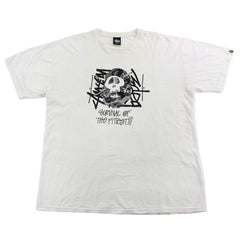 T-shirt Bape x Stussy gris camouflage avec logo Big Ape blanc