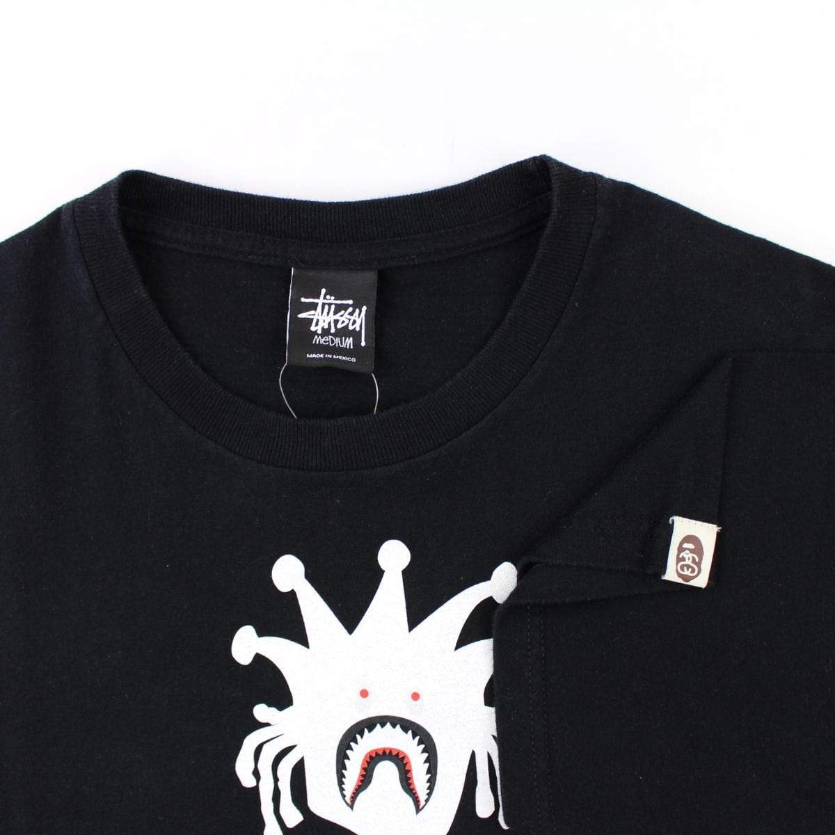 Bape x Stussy Man Tee Black - SaruGeneral