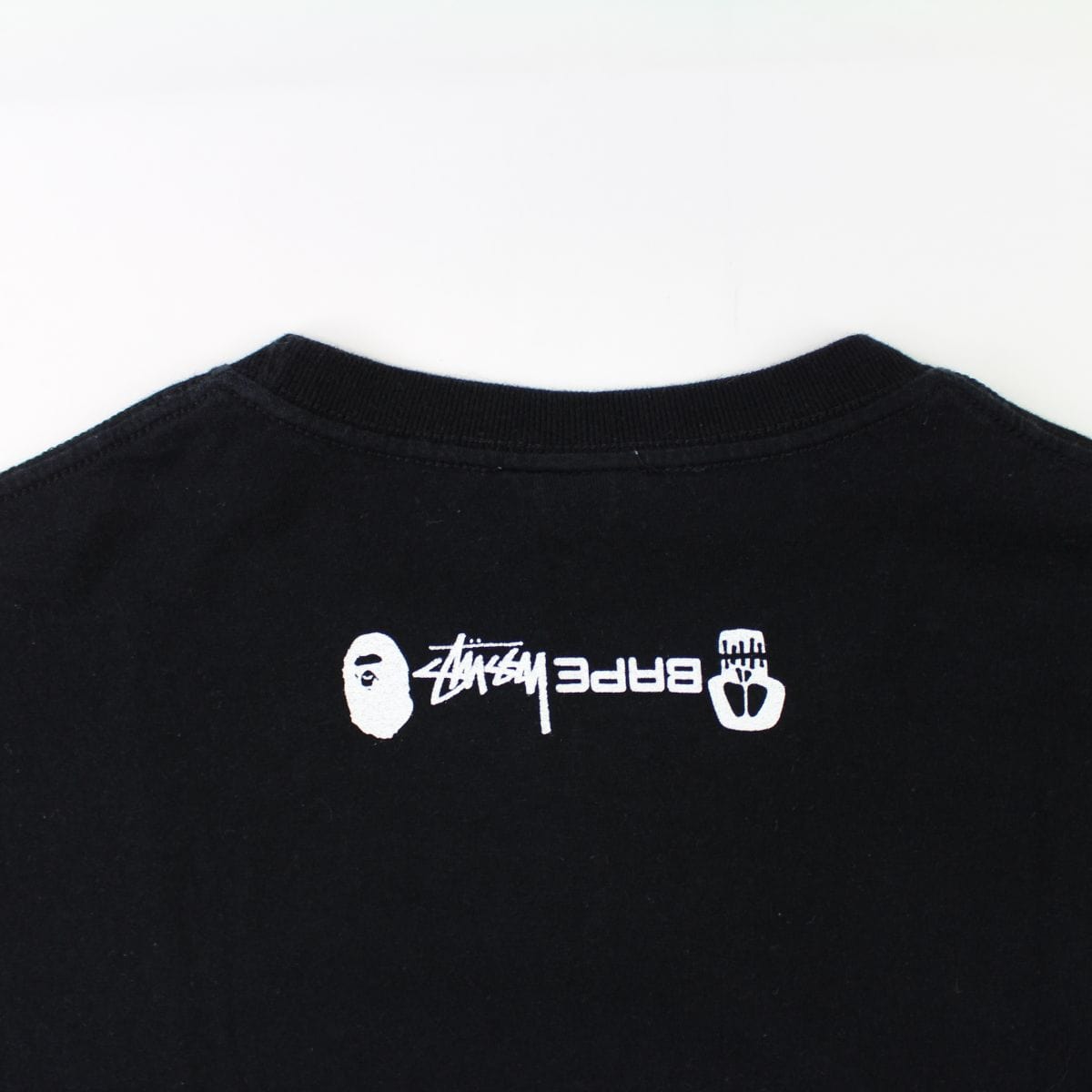 Bape x Stussy Man Tee Black - SaruGeneral