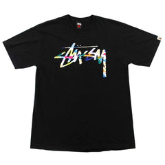T-shirt Bape x Stussy Multi Camo Logo Noir