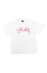 T-shirt camouflage rose ABC Bape x Stussy blanc