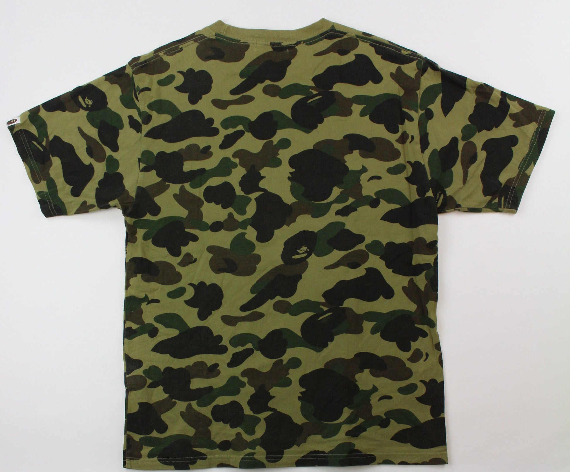 Bape x Stussy White Logo Tee 1st Green Camo - SaruGeneral