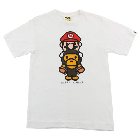T-shirt Bape x Super Mario Baby Milo Piggyback blanc