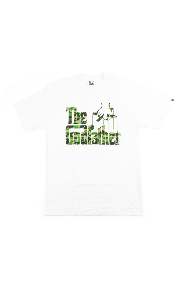 Bape x The Godfather Green Camo Logo Tee White - SaruGeneral