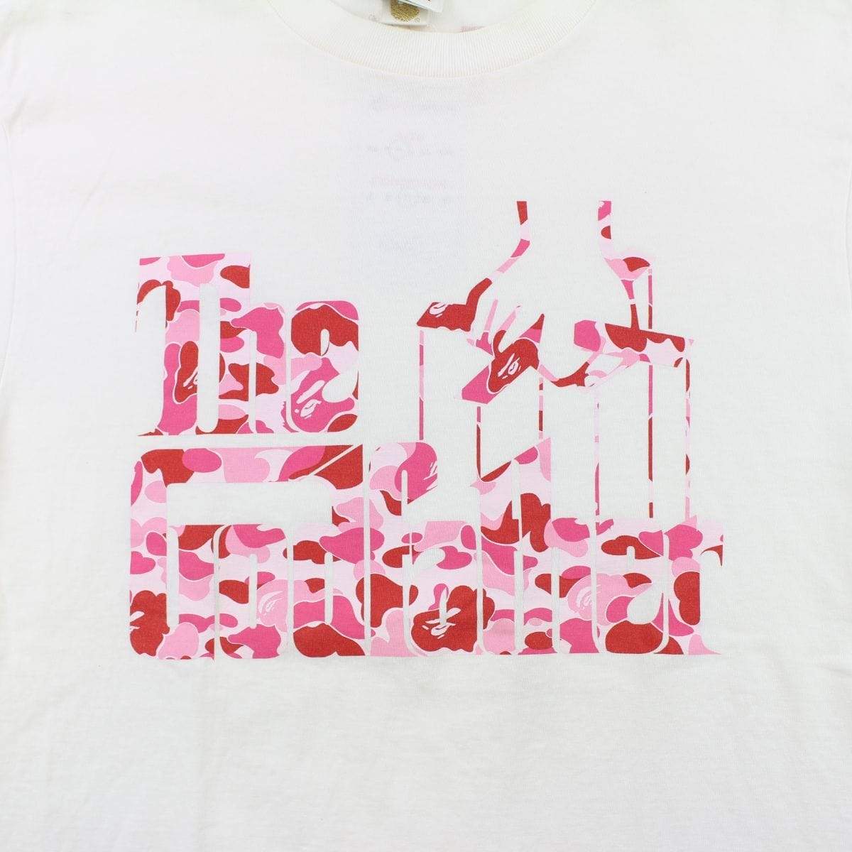 Bape x The Godfather Pink Camo Logo Tee White - SaruGeneral