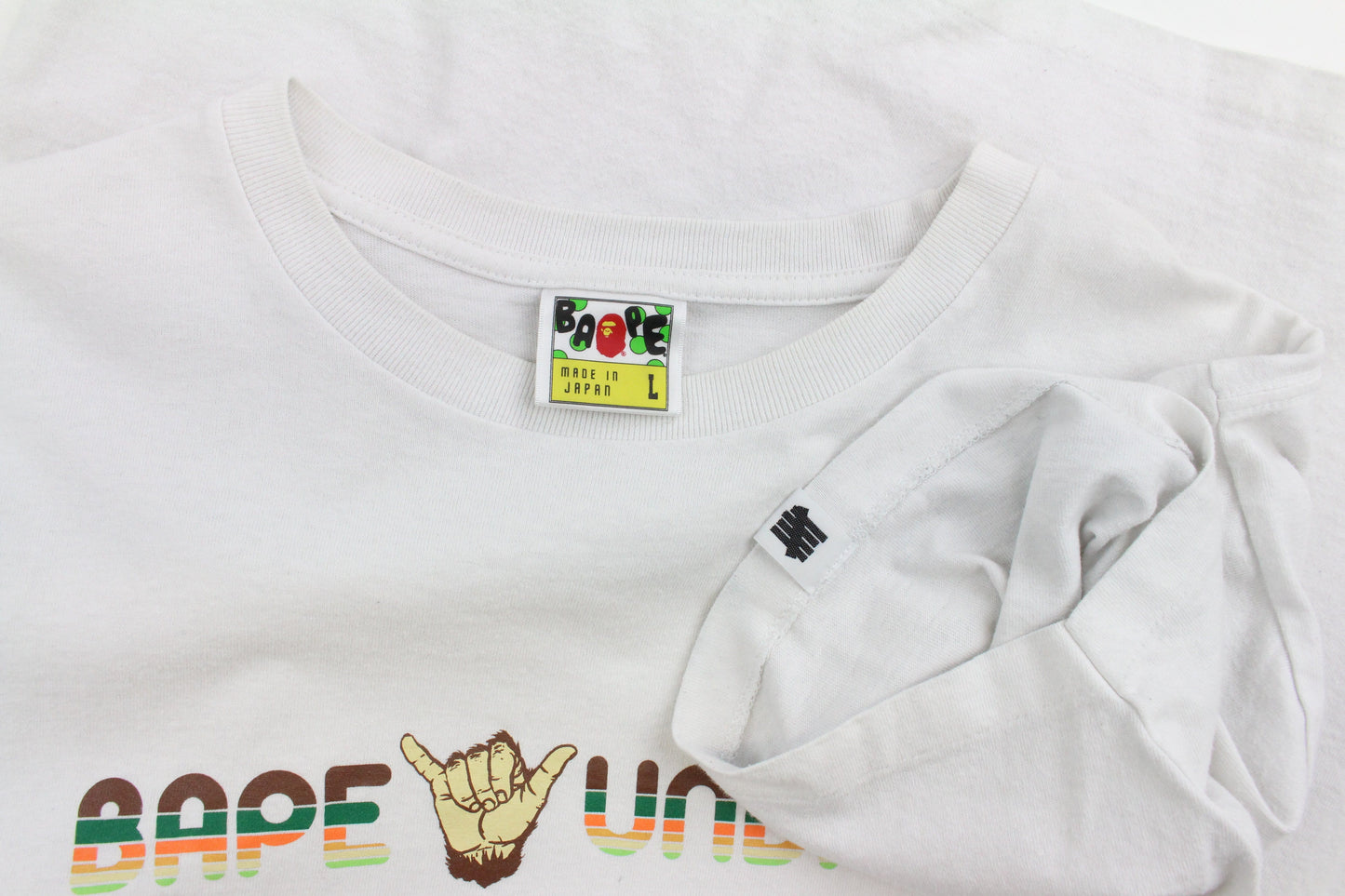 Bape x UNDFTD Hand Text Tee White - SaruGeneral