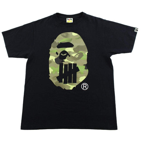 T-shirt Bape x Undeafeated Green Camo Big Ape Logo Noir