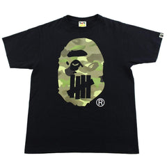 Bape x Undeafeated Green Camo Big Ape Logo Tee Black