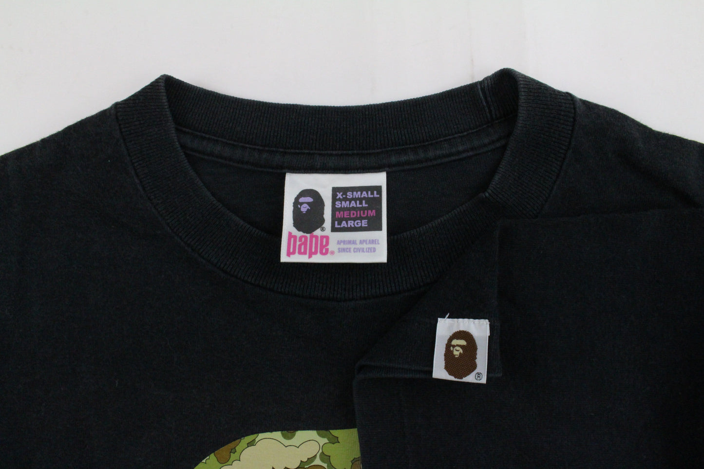 Bape x kaws Green Cloud Camo Big Ape Tee Black - SaruGeneral