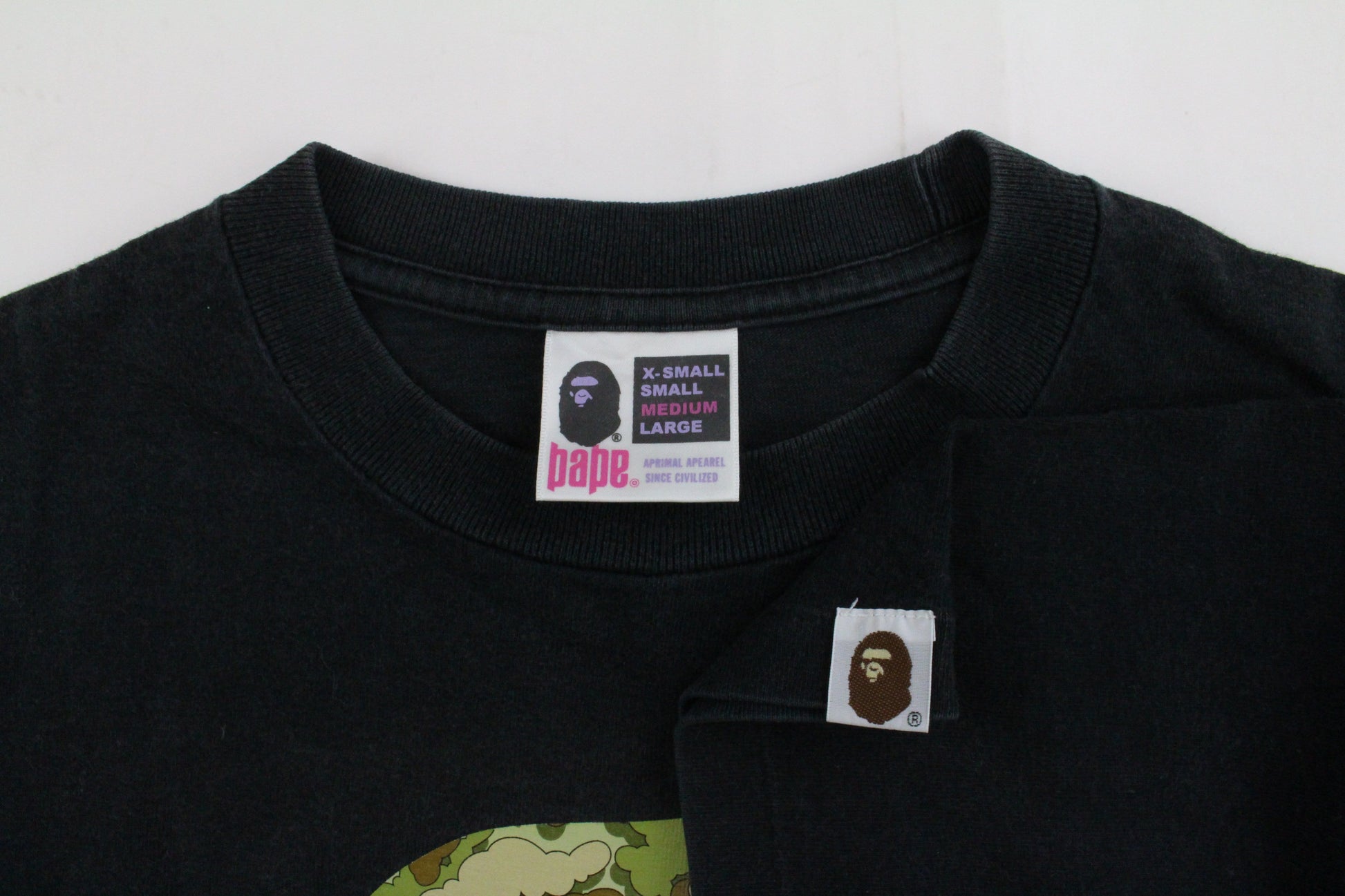 Bape x kaws Green Cloud Camo Big Ape Tee Black - SaruGeneral