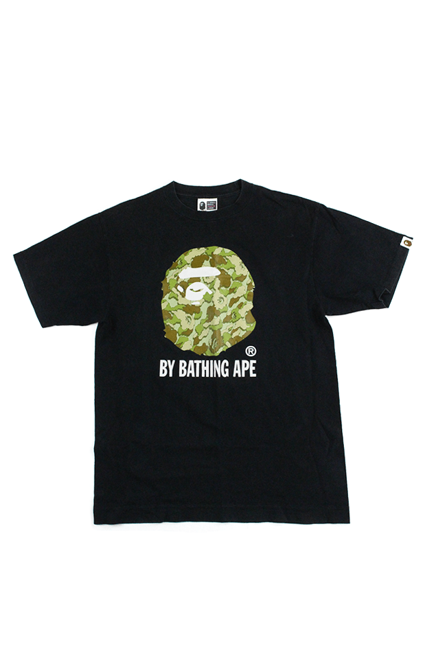Bape x kaws Green Cloud Camo Big Ape Tee Black - SaruGeneral