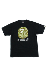 Bape x kaws Green Cloud Camo Big Ape Tee Black