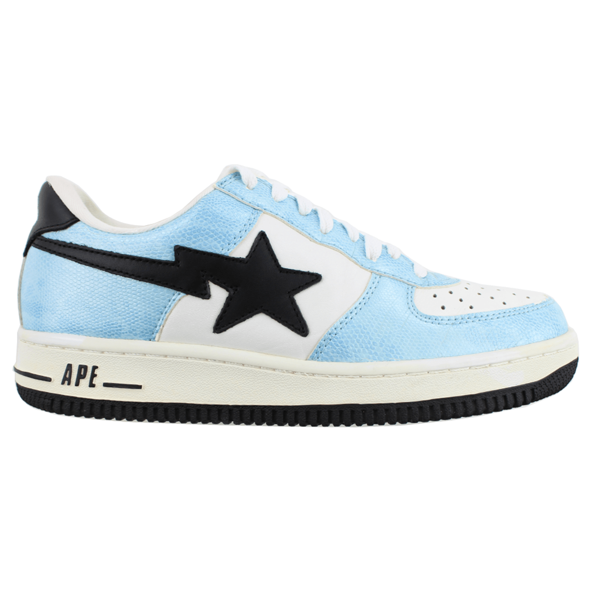 Bapesta Black Blue White Snakeskin - SaruGeneral