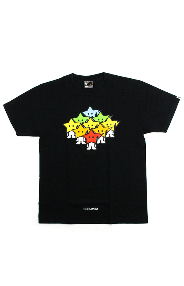 Bapesta Heads Mulitcoloured Tee Black - SaruGeneral