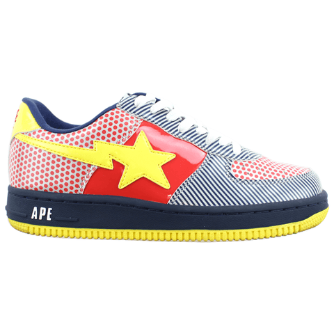 Bapesta Polkadot Stripes Yellow Red Blue