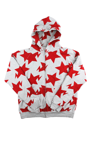 Bapesta Red Star Hoodie Grey