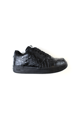 Bapesta Black Crocodile Print
