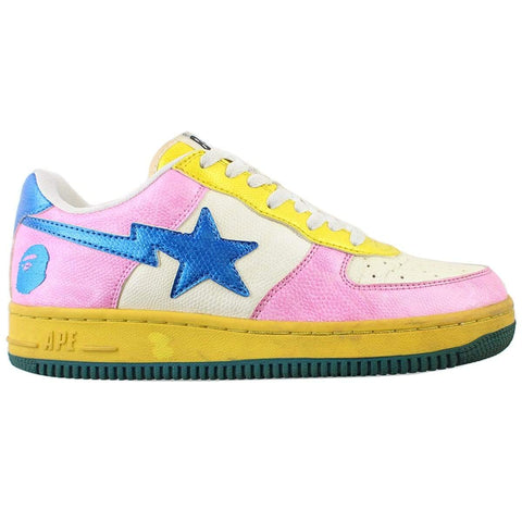 Bapesta Blue Pink Yellow Snakeskin