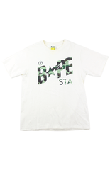 T-shirt Bapesta vert camouflage avec logo blanc