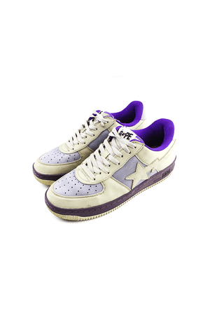 Bapesta Grey Suede and Purple