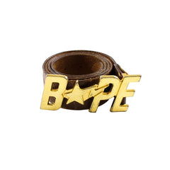 Ceinture marron avec logo Bapesta