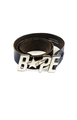 Ceinture en cuir avec logo Bapesta