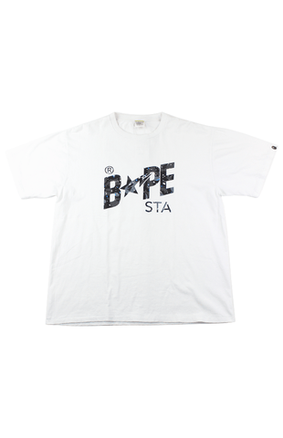 Bapesta Logo Space Camo Tee White