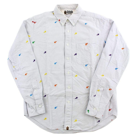 Bapesta Multicoloured Allover Logos Shirt Grey