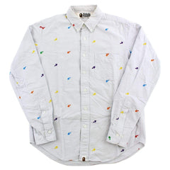 Bapesta Multicoloured Allover Logos Shirt Grey