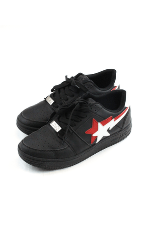 Bapesta Red & White double sta Black