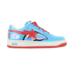 Bapesta Patent Shark Face Bleu