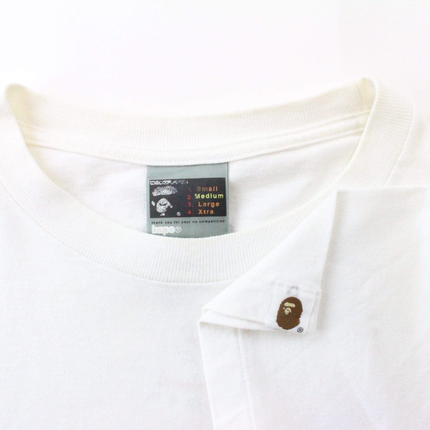 Bapesta Pink Green Logo Tee White - SaruGeneral