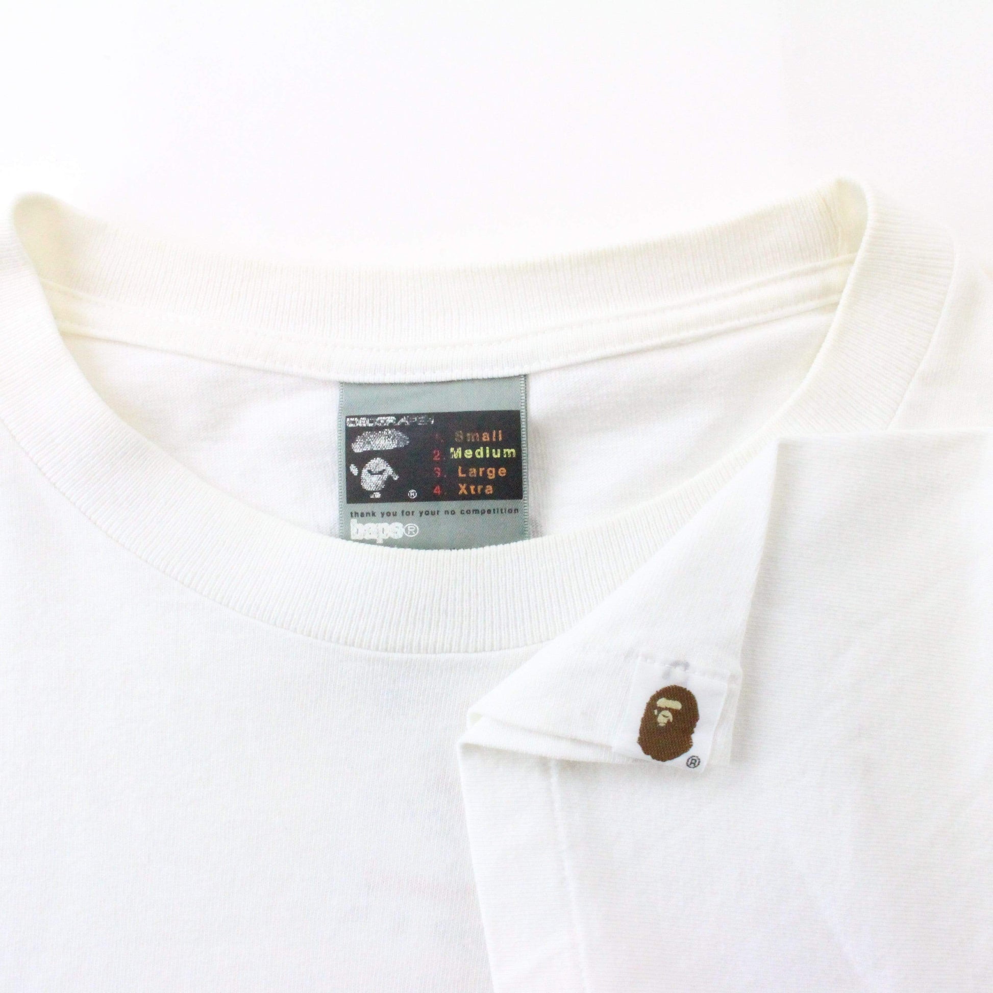 Bapesta Pink Green Logo Tee White - SaruGeneral