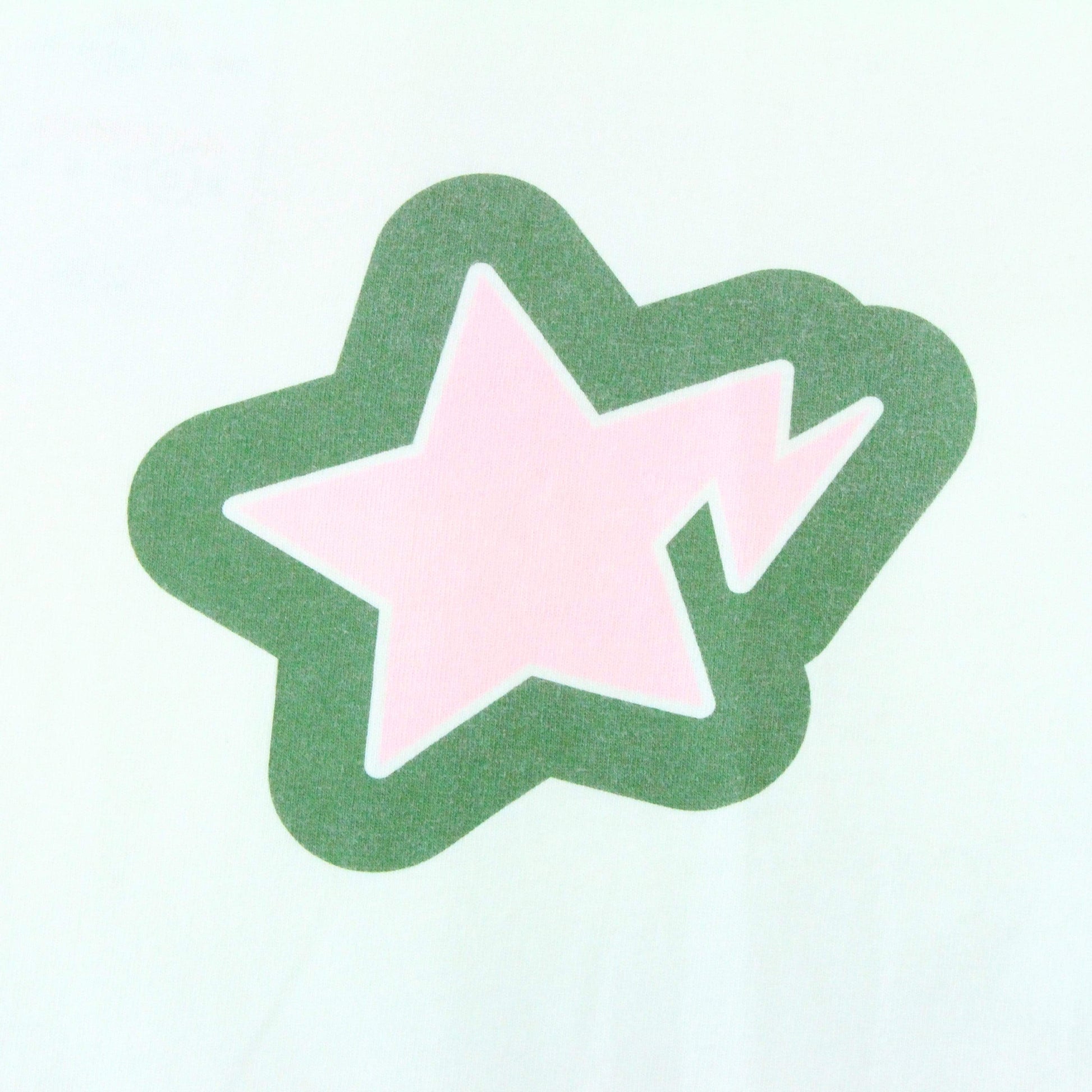 Bapesta Pink Green Logo Tee White - SaruGeneral